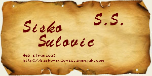 Sisko Šulović vizit kartica